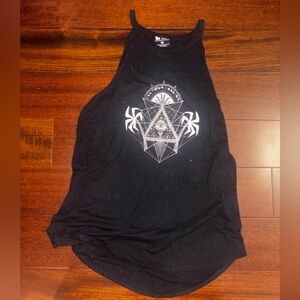 Black Graphic Tank Top